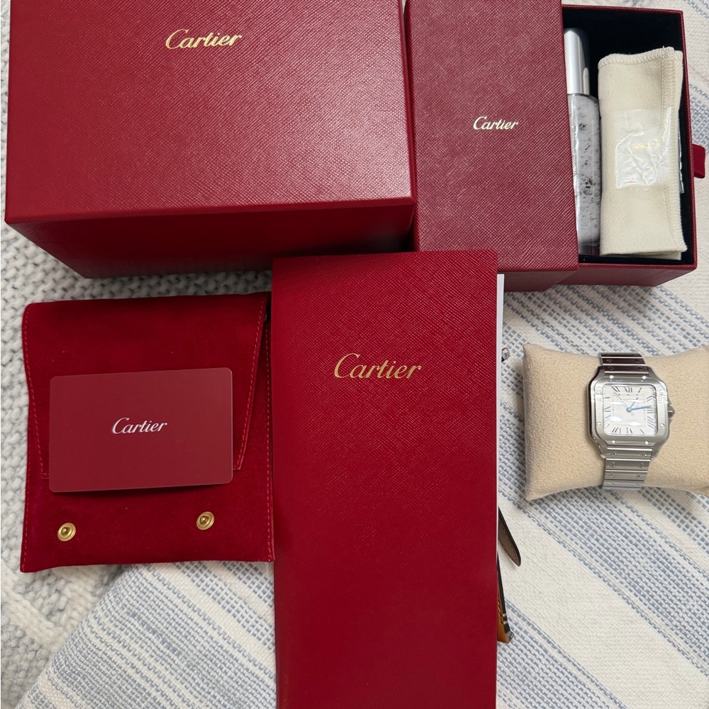 Cartier Silver and White Men's Watch